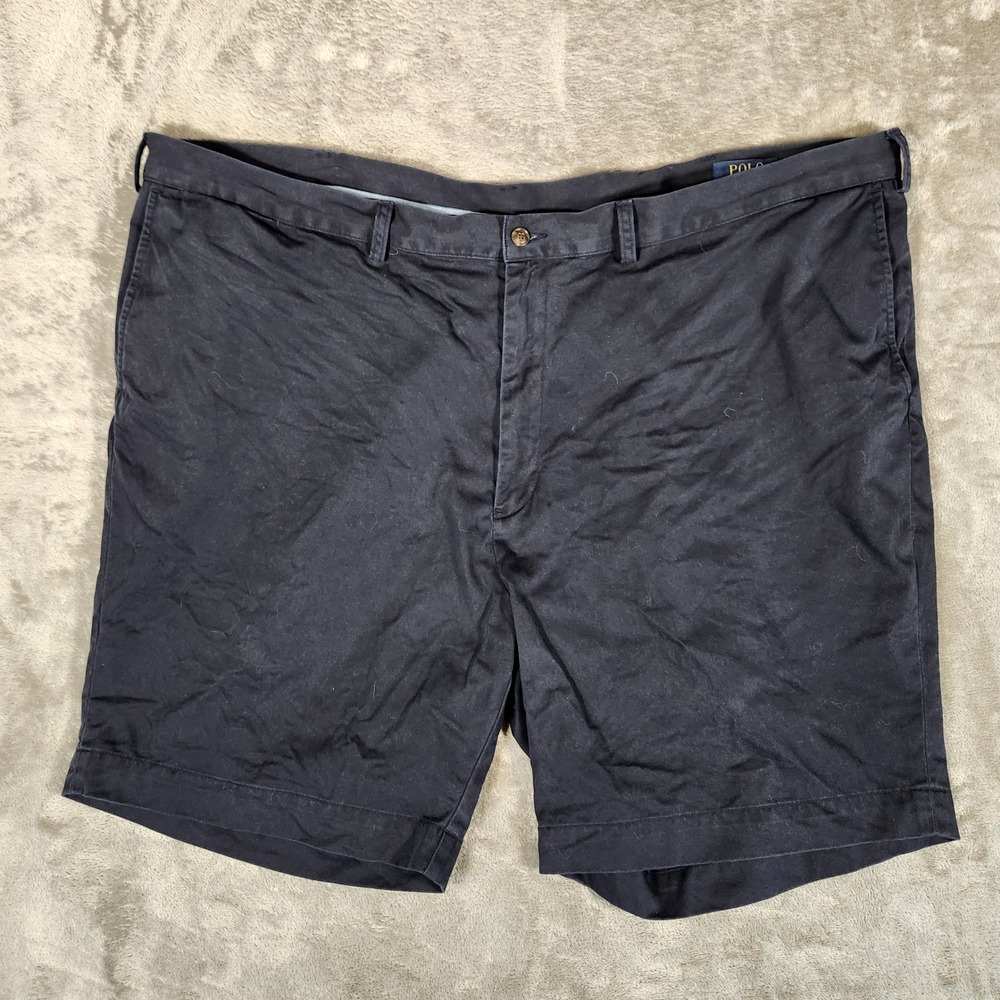 Polo Ralph Lauren Chino Shorts Mens 50B Navy Blue Excellent Cotton Flat Front